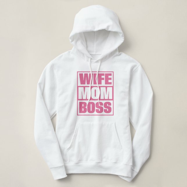 Custom Name Wife - Mum - Boss Hoodie (Design Front)
