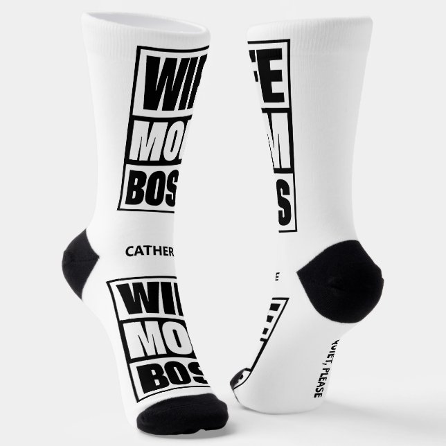 Custom Name Wife - Mum - Boss Socks (Angled)