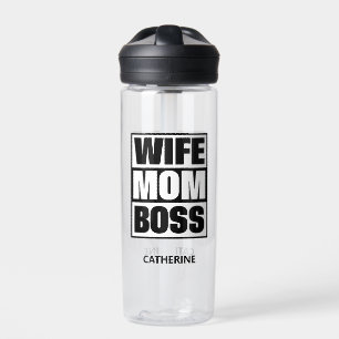 Custom Name Wife - Mum - Boss Water Bottle