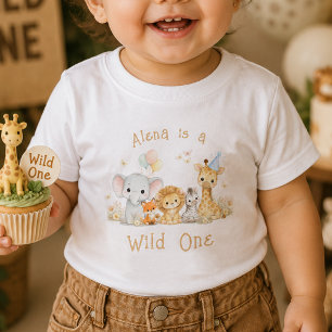 Custom Name Wild One First Birthday Baby Shirt