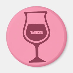 Custom Name Wine Glass Magnet