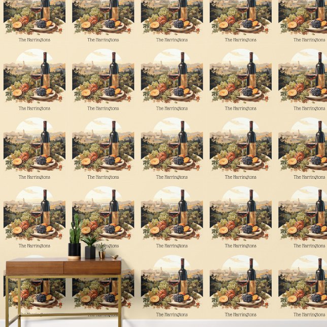 Custom Name Wine Lover's Wallpaper (Hallway)