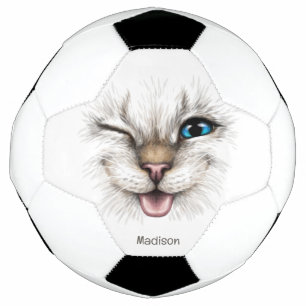 Custom Name Winking Cat Football