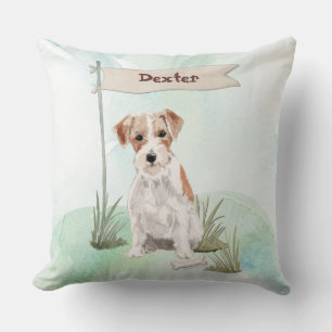 Custom Name Wire Haired Jack Russell Pet Dog Cushion