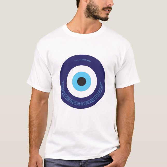 Custom name wish / spell to protect from evil eye T-Shirt (Front)