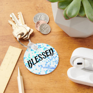 Custom Name with BLESSED Inspirational Key Ring