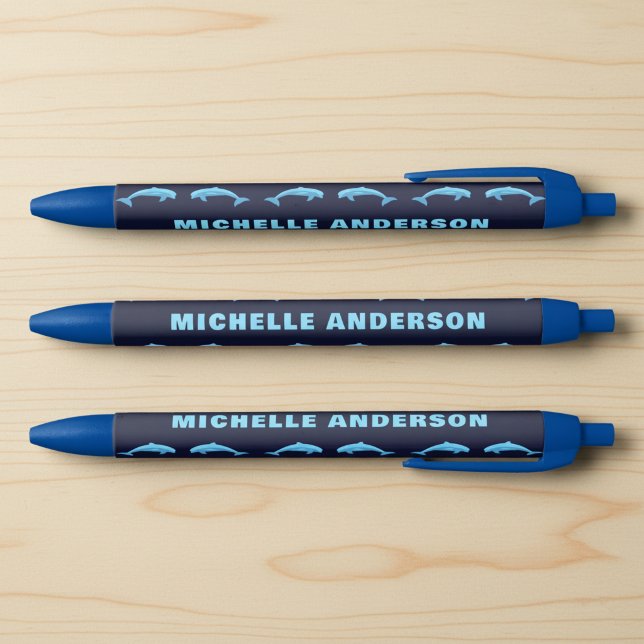 Custom Name with Dolphins Pen (Custom name pen for dolphin lovers.)