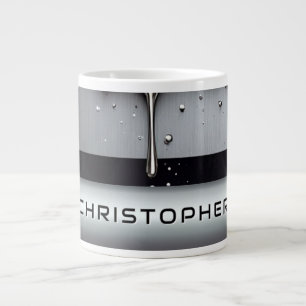 Custom Name With Dripping Liquid Metal Large Coffee Mug
