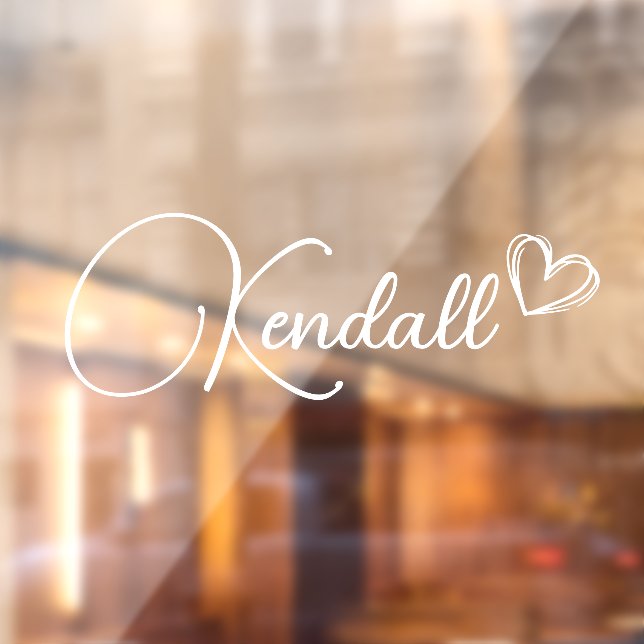 Custom Name with Heart Window Cling (Sheet 2)