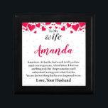 Custom Name with Paper Hearts Message for Wife Gift Box<br><div class="desc">Surprise your beloved wife with a truly unique and unforgettable gift! Our Custom Name with Paper Hearts Message artwork features her name beautifully printed with lovely red paper hearts graphic against a sleek off-white background. This design is the perfect way to show your love and appreciation for your wife. She...</div>