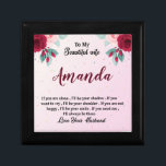 Custom Name with Red Rose Message for Wife Gift Box<br><div class="desc">Surprise your beloved wife with a truly unique and unforgettable gift! Our Custom Name with Red Rose Message artwork features her name beautifully printed with lovely red roses graphic against a pastel pink background. This design is the perfect way to show your love and appreciation for your wife. She will...</div>