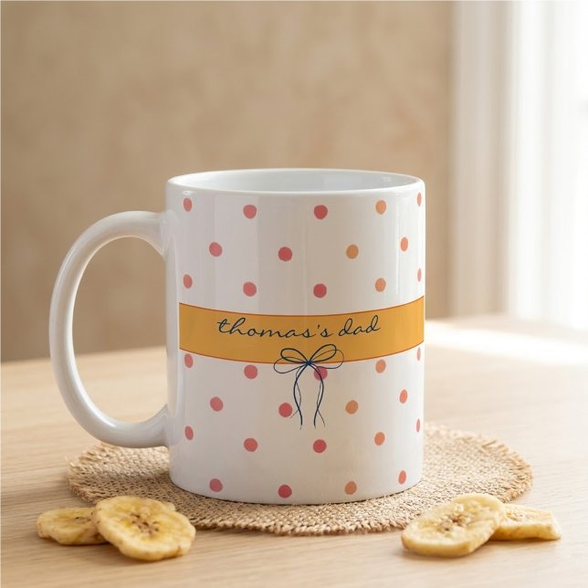 Custom Name with Retro Colour Dots Pattern Mug (Creator Uploaded)