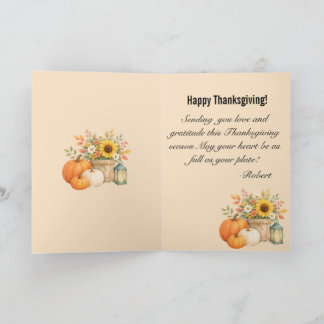 Custom Name with Thanksgiving Greeting Card