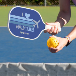 Custom Name World Travel Pickleball Paddle