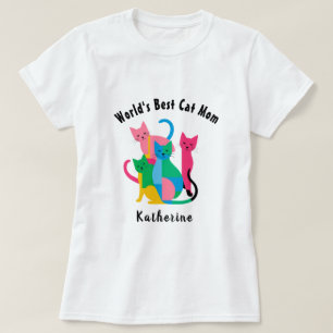 Custom Name World's Best Cat Mum T-Shirt