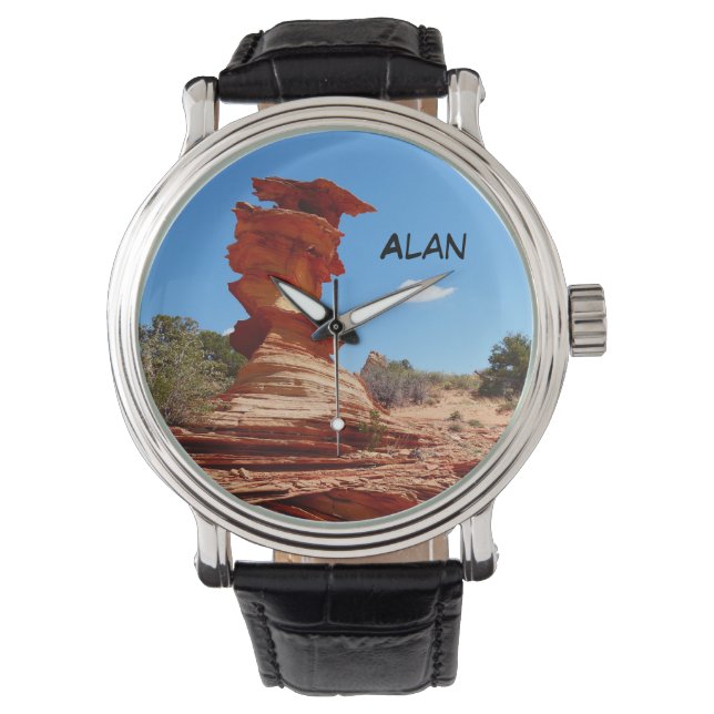 Custom Name Wrist Watch, Rock Formation Watch (Front)