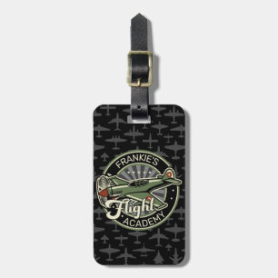 Custom NAME WWII Military Fighter War Plane Retro Luggage Tag