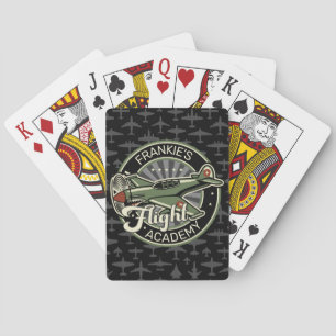 Custom NAME WWII Military Fighter War Plane Retro Playing Cards