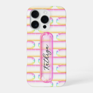 Custom Name Y2K UI Pill Glass Button iPhone 16 Pro Case