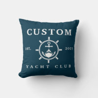 Custom Name Yacht Club Pillow, Custom Yacht Decor