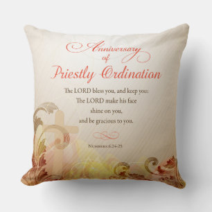 Custom Name & Year, 60th Priestly Ordination Cushion