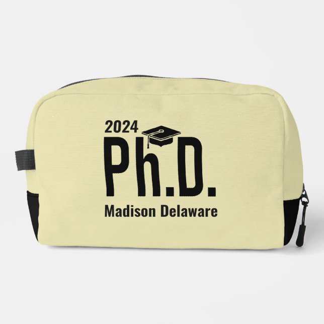 Custom name, year & colour Ph.D. Dopp Kit (Front)
