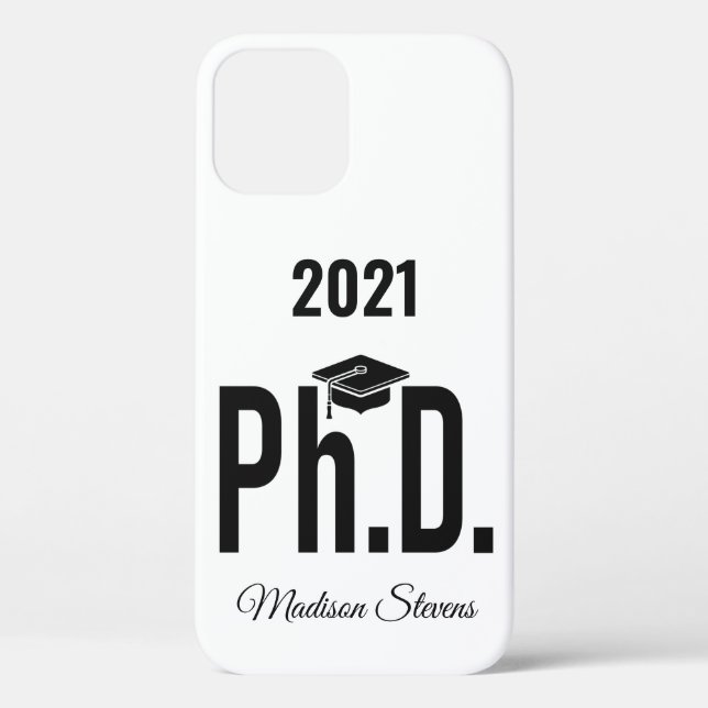 Custom name, year & colour Ph.D. phone cases (Back)