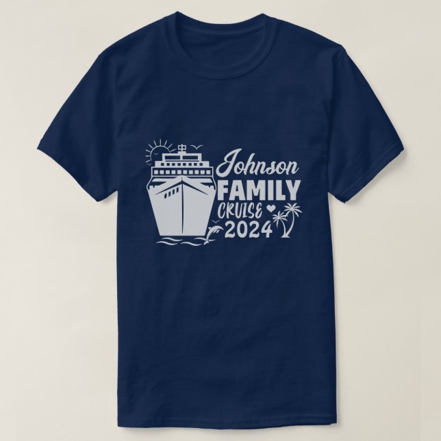 Custom Name Year Cruise Family Matching T-Shirt (Design Front)