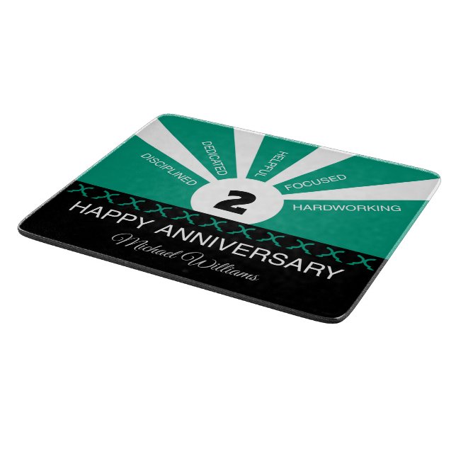 Custom Name & Year, Employee Anniversary Cutting Board (Corner)