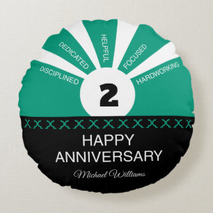 Custom Name & Year, Employee Anniversary Round Cushion