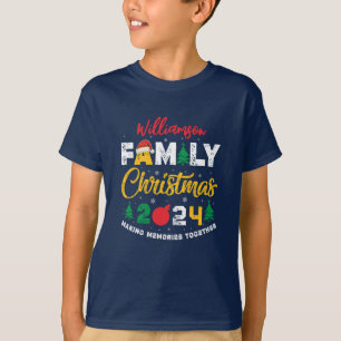 Custom Name Year Matching Family Christmas Reunion T-Shirt