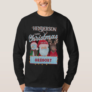 Custom Name Year Matching Santa Family Christmas T-Shirt