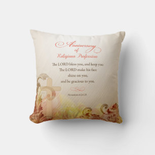 Custom Name & Year Nun, 60th Anniversary Religious Cushion