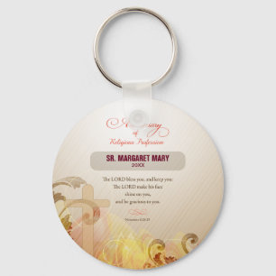 Custom Name & Year Nun, 60th Anniversary Religious Key Ring