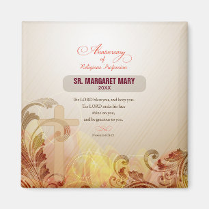 Custom Name & Year Nun, 60th Anniversary Religious Magnet