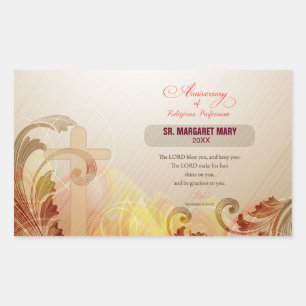 Custom Name & Year Nun, 60th Anniversary Religious Rectangular Sticker