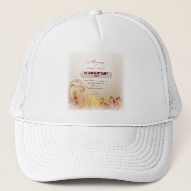 Custom Name & Year Nun, 60th Anniversary Religious Trucker Hat (Front)
