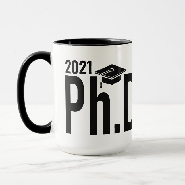 Custom name & year Ph.D. Mug (Left)