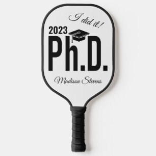 Custom name & year Ph.D. Pickleball Paddle