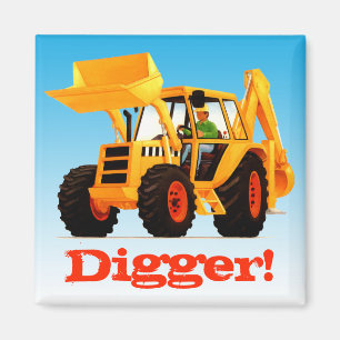 Custom Name Yellow Digger Magnet
