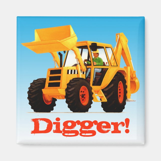 Custom Name Yellow Digger Magnet (Front)