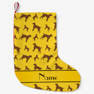 Custom name yellow German shorthaired pointer dogs Small Christmas Stocking