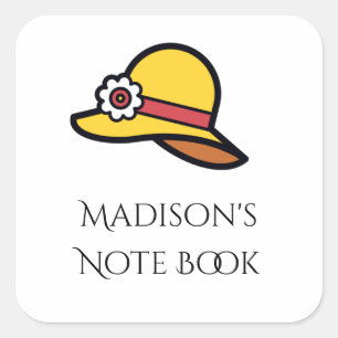 Custom name yellow hat template sticker