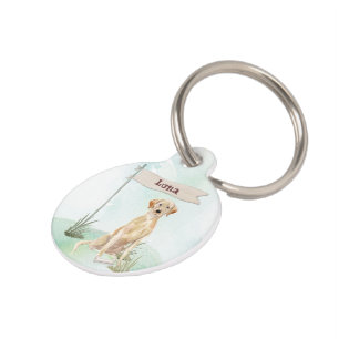Custom Name Yellow Lab Pet Dog Tag