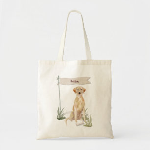Custom Name Yellow Lab Pet Dog Tote Bag