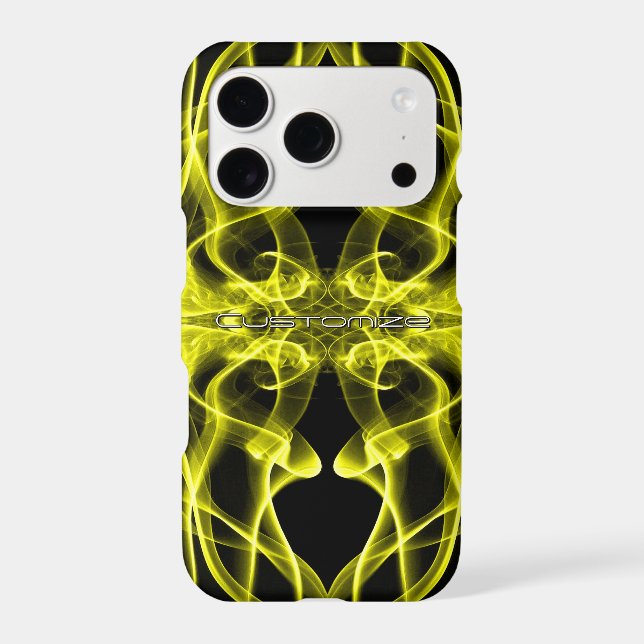Custom Name Yellow Smoke Symmetrical Black (Back)