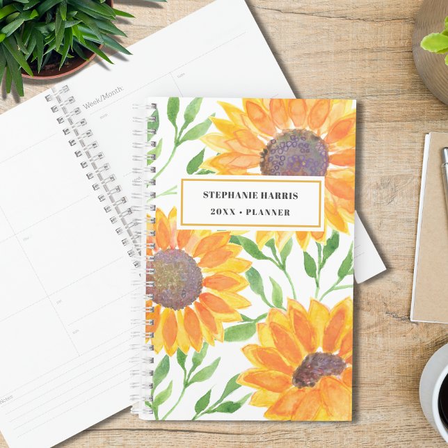Custom Name Yellow Sunflower  Planner (Creator Uploaded)