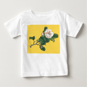 CUSTOM NAME YELLOW TODDLER T-SHIRT WHITE FLOWER