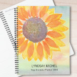 Custom Name Yoga Instructor Planner 2023<br><div class="desc">This modern botanical Yoga Instructor Planner is decorated with a yellow sunflower on a watercolor background.
Easily customisable.
Use the Design Tool to change the text size,  style,  or colour.
As we create our artwork you won't find this exact image from other designers.
Original Watercolor © Michele Davies.</div>