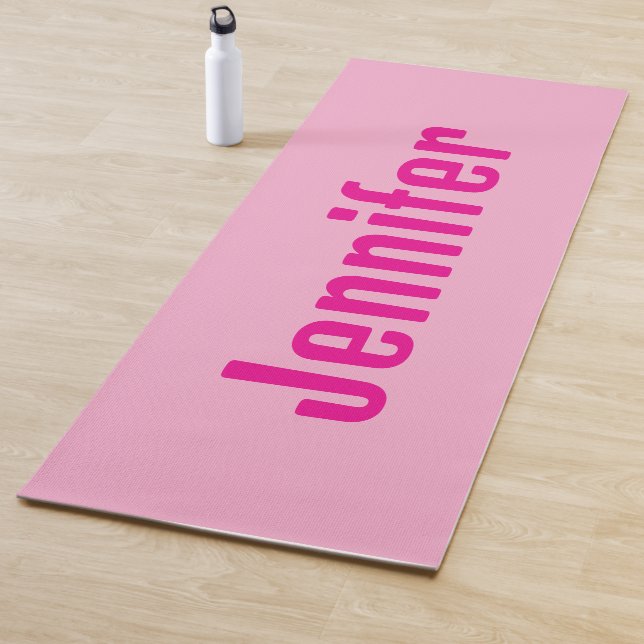 Custom Name Yoga Mat – Pink & Magenta Personalised (In Situ)